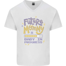 Future Mommy New Baby in Progress Pregnancy Mens V-Neck Cotton T-Shirt White