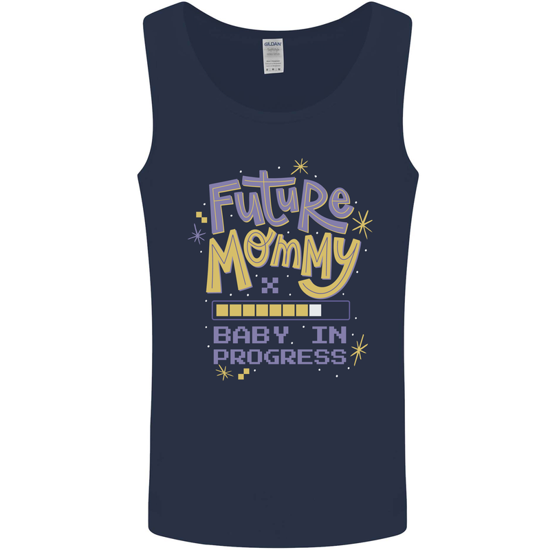 Future Mommy New Baby in Progress Pregnancy Mens Vest Tank Top Navy Blue