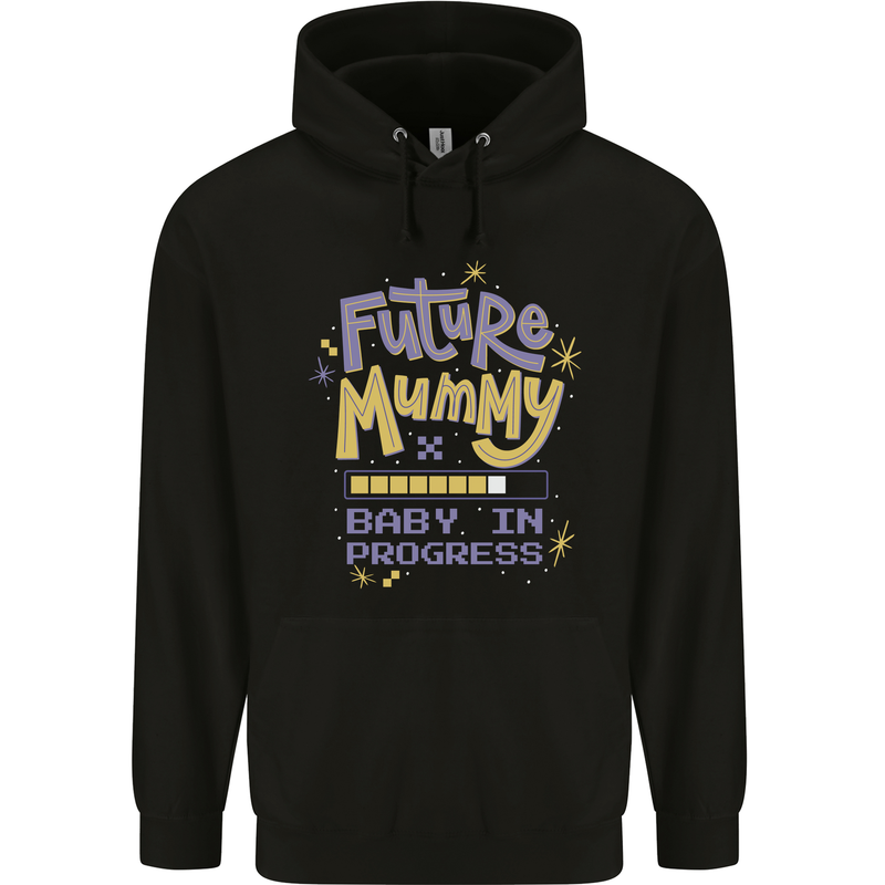 Future Mummy New Baby in Progress Pregnancy Childrens Kids Hoodie Black