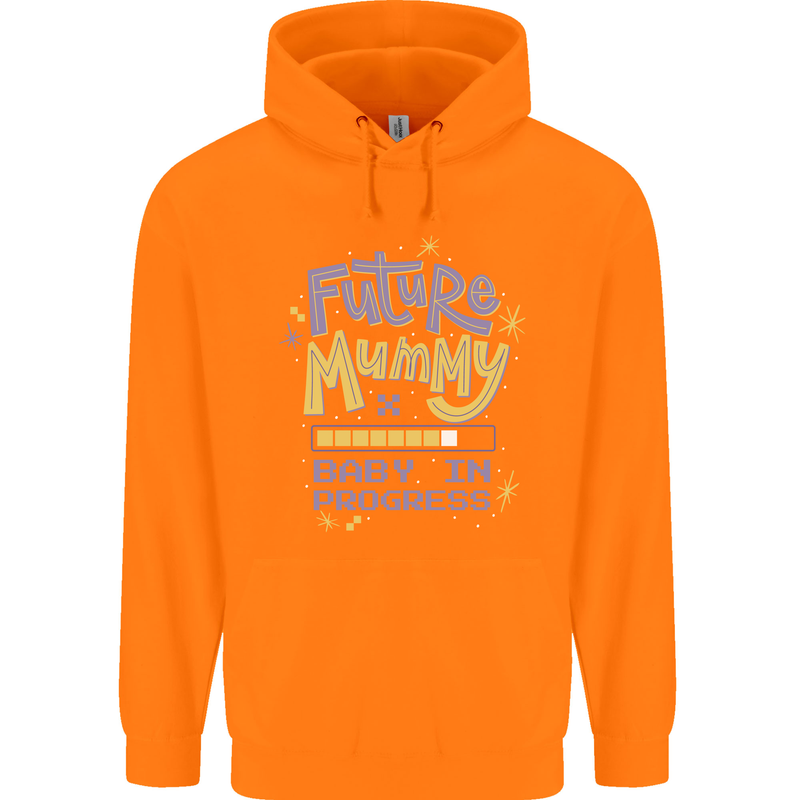 Future Mummy New Baby in Progress Pregnancy Childrens Kids Hoodie Orange