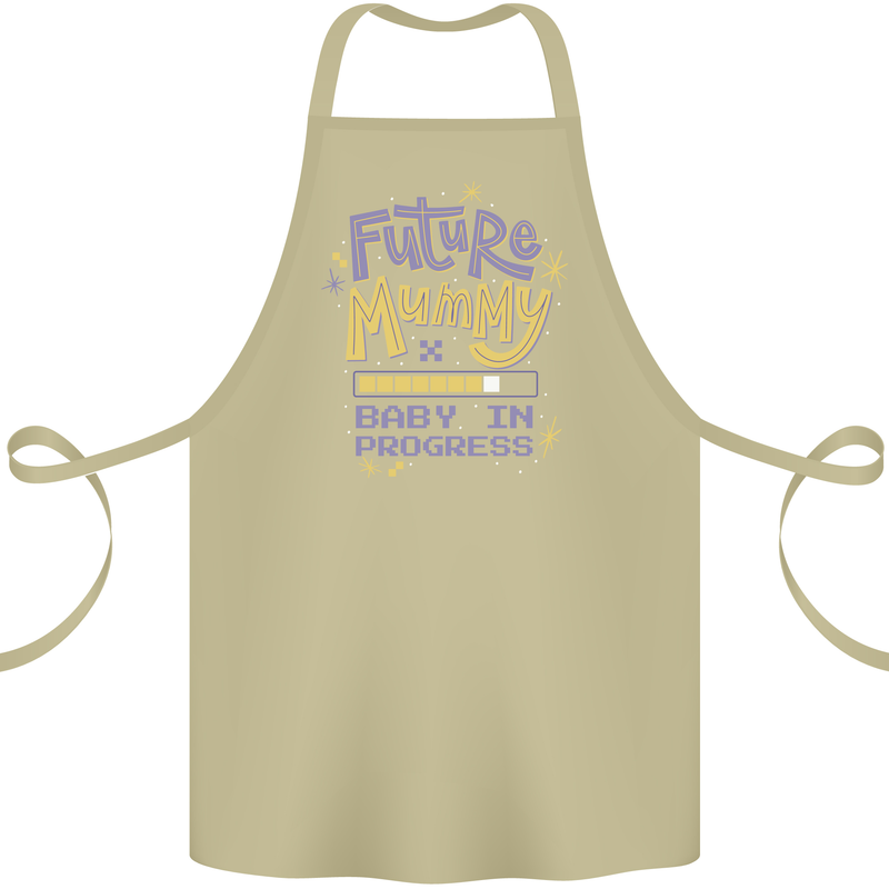 Future Mummy New Baby in Progress Pregnancy Cotton Apron 100% Organic Khaki