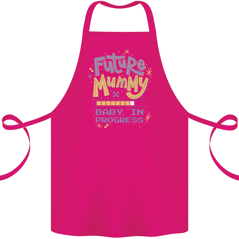 Future Mummy New Baby in Progress Pregnancy Cotton Apron 100% Organic Pink