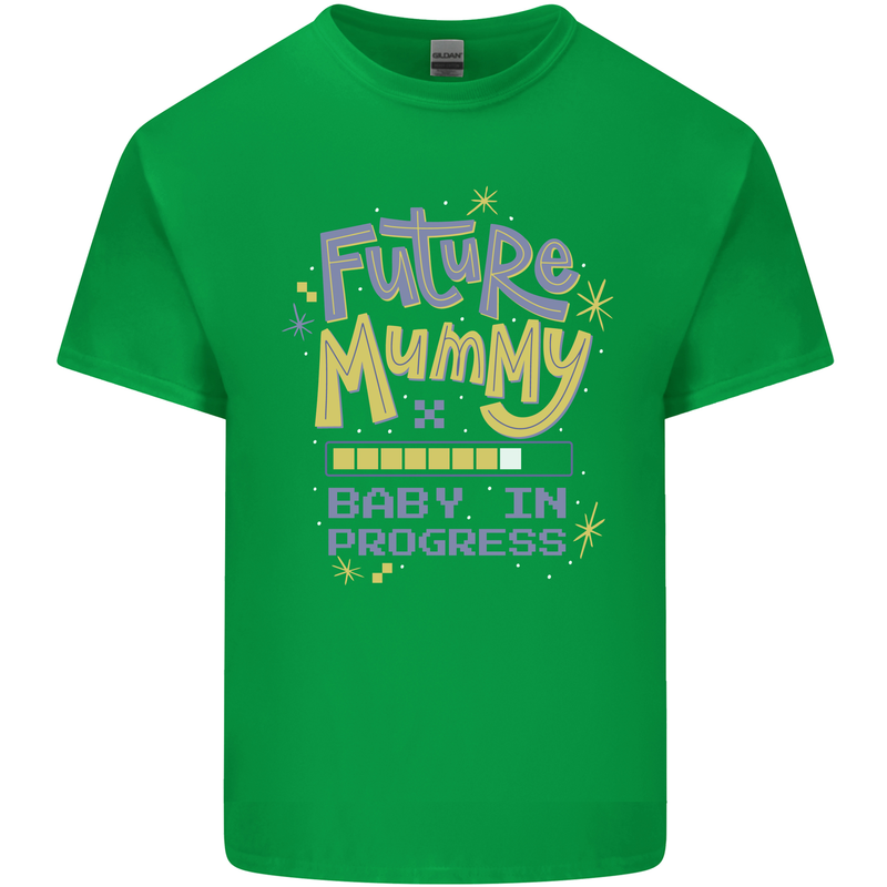 Future Mummy New Baby in Progress Pregnancy Kids T-Shirt Childrens Irish Green