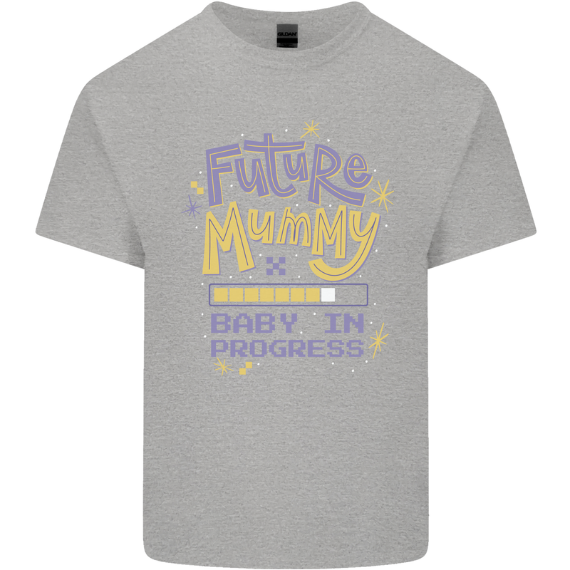 Future Mummy New Baby in Progress Pregnancy Kids T-Shirt Childrens Sports Grey