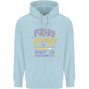 Future Mummy New Baby in Progress Pregnancy Mens 80% Cotton Hoodie Light Blue