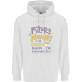 Future Mummy New Baby in Progress Pregnancy Mens 80% Cotton Hoodie White