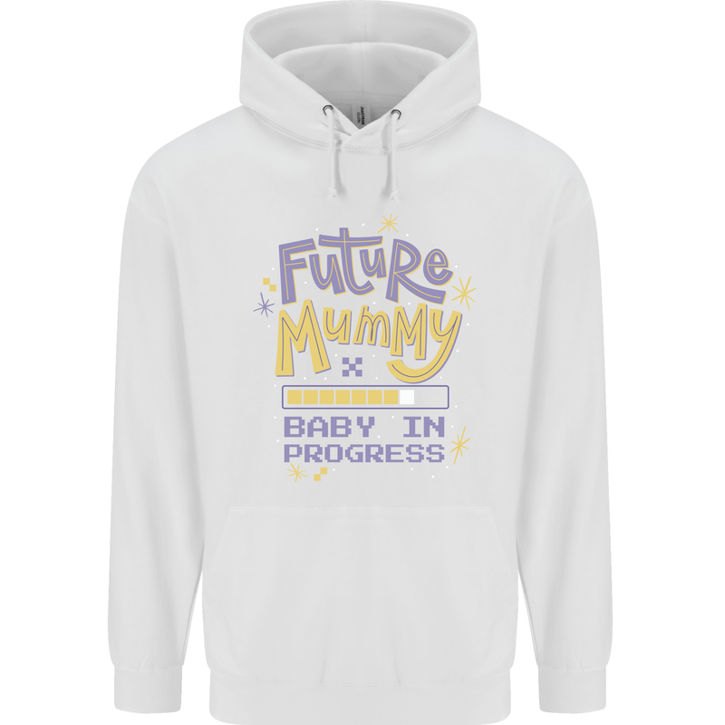 Future Mummy New Baby in Progress Pregnancy Mens 80% Cotton Hoodie White