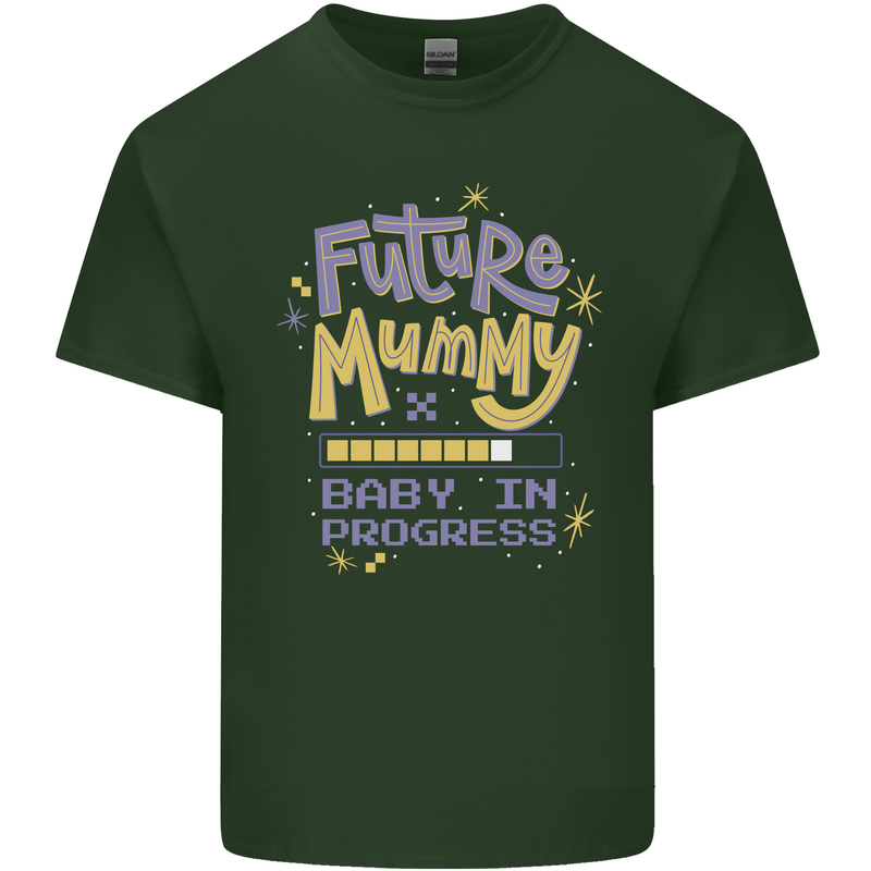 Future Mummy New Baby in Progress Pregnancy Mens Cotton T-Shirt Tee Top Forest Green