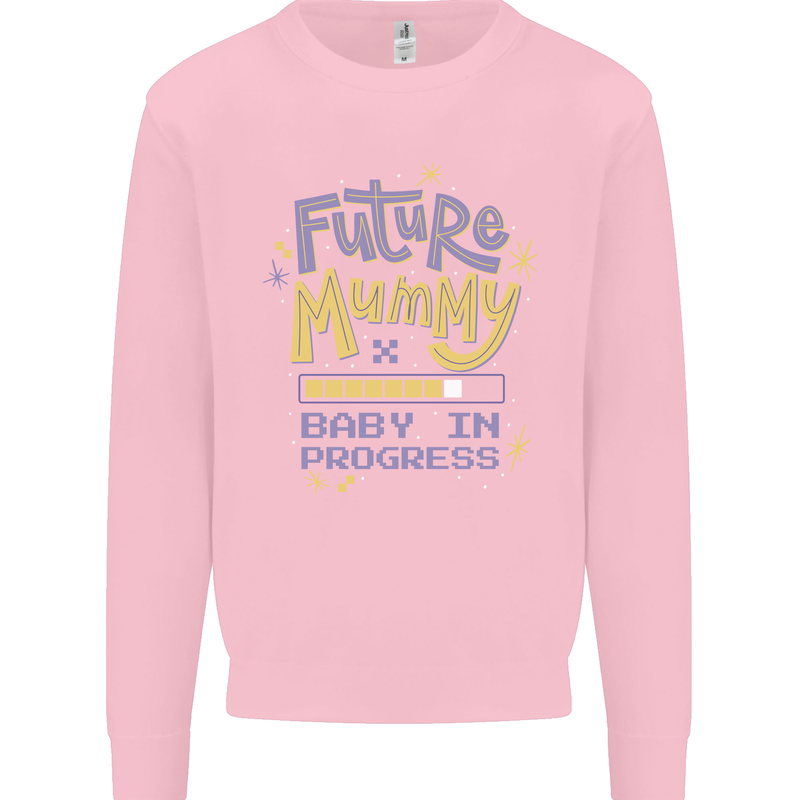 Future Mummy New Baby in Progress Pregnancy Mens Sweatshirt Jumper Light Pink