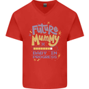 Future Mummy New Baby in Progress Pregnancy Mens V-Neck Cotton T-Shirt Red