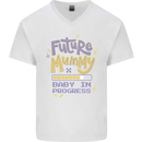 Future Mummy New Baby in Progress Pregnancy Mens V-Neck Cotton T-Shirt White