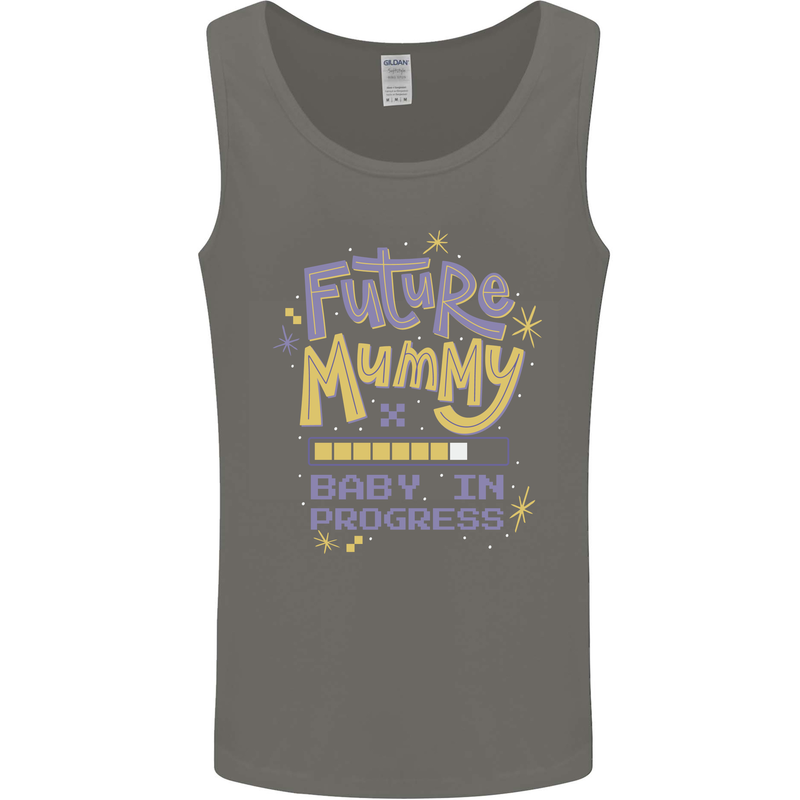 Future Mummy New Baby in Progress Pregnancy Mens Vest Tank Top Charcoal