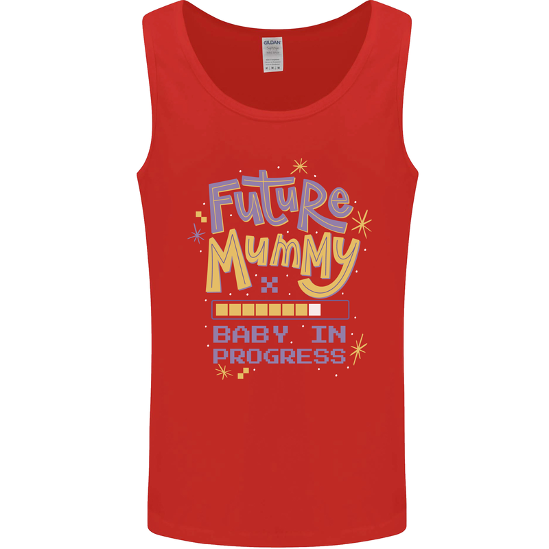 Future Mummy New Baby in Progress Pregnancy Mens Vest Tank Top Red