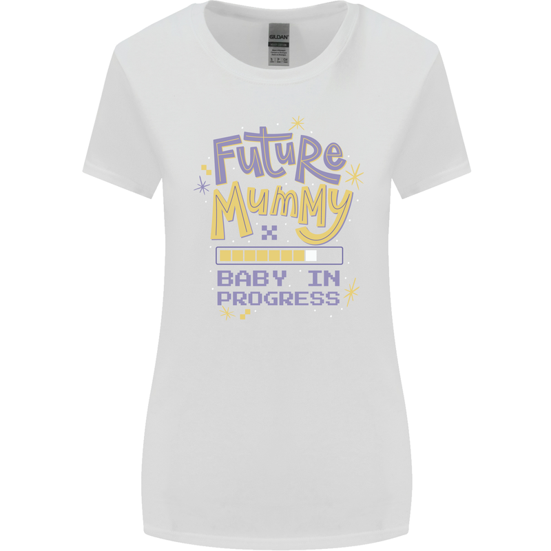 Future Mummy New Baby in Progress Pregnancy Womens Wider Cut T-Shirt White