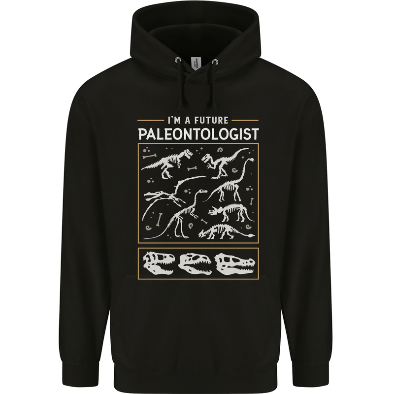 Future Palaeontologist Dinosaurs T-Rex Childrens Kids Hoodie Black