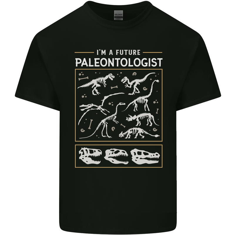 Future Palaeontologist Dinosaurs T-Rex Mens Cotton T-Shirt Tee Top Black