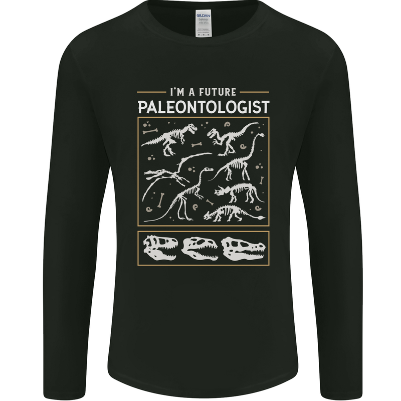 Future Palaeontologist Dinosaurs T-Rex Mens Long Sleeve T-Shirt Black