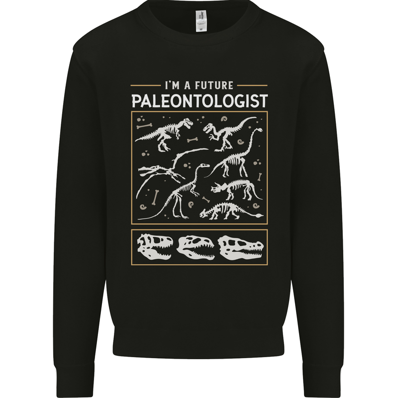 Future Palaeontologist Dinosaurs T-Rex Mens Sweatshirt Jumper Black