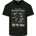 Future Palaeontologist Dinosaurs T-Rex Mens V-Neck Cotton T-Shirt Black