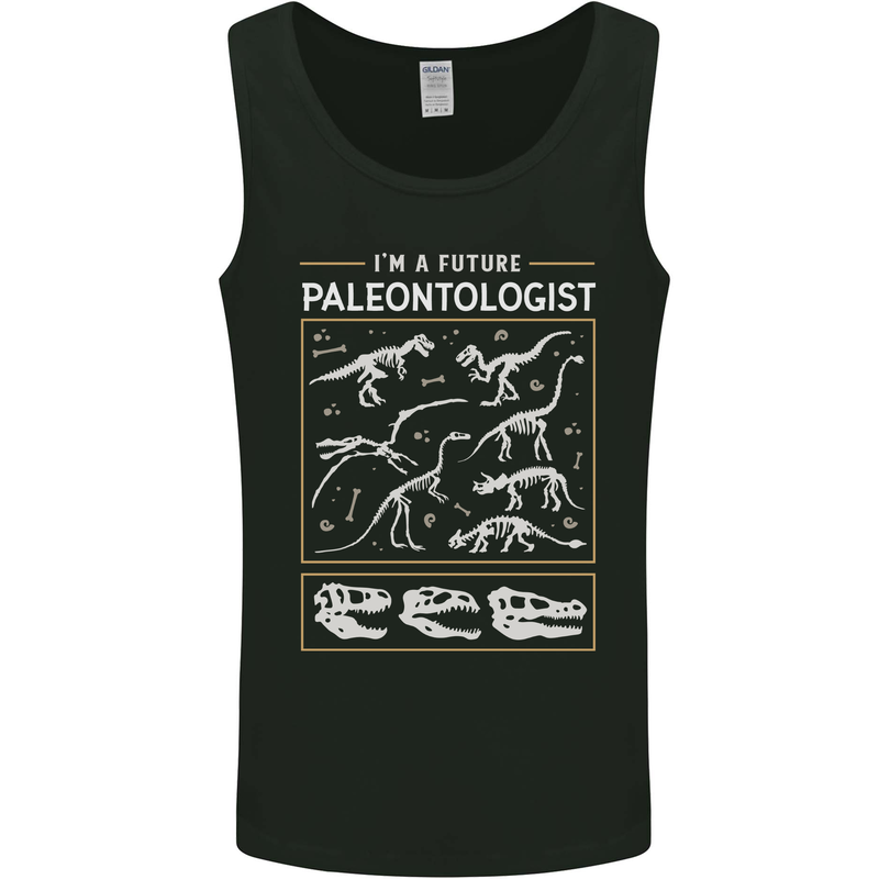 Future Palaeontologist Dinosaurs T-Rex Mens Vest Tank Top Black