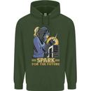 Future Spark Female Welder Welding Childrens Kids Hoodie Forest Green