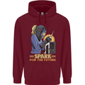 Future Spark Female Welder Welding Childrens Kids Hoodie Maroon