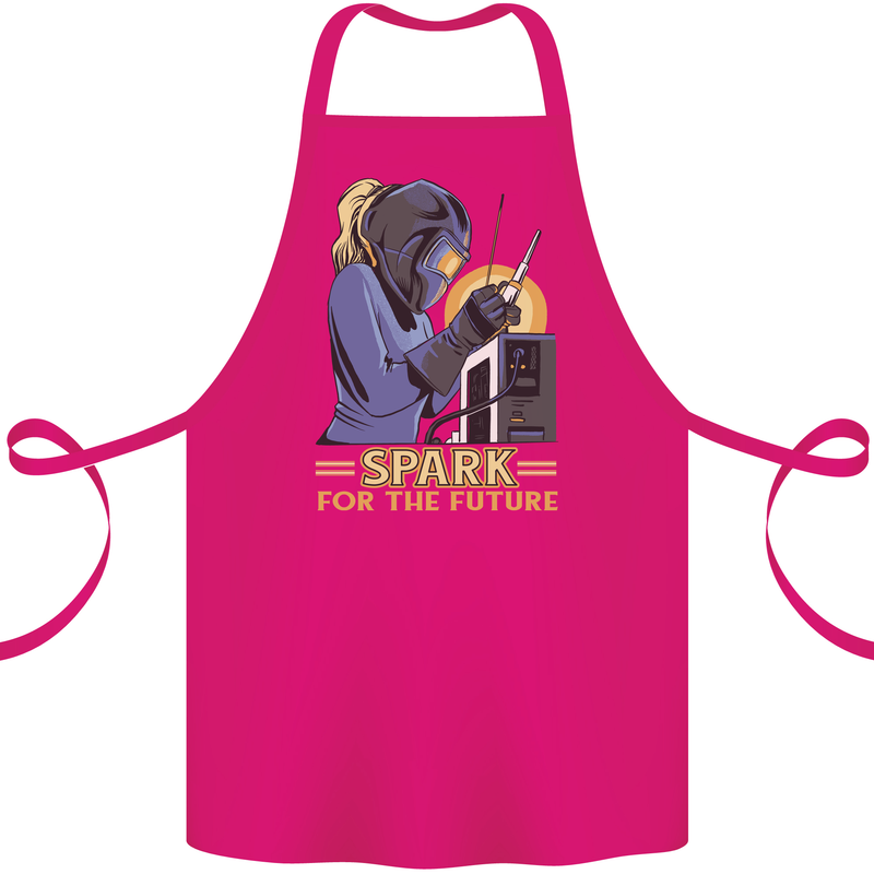 Future Spark Female Welder Welding Cotton Apron 100% Organic Pink
