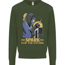 Future Spark Female Welder Welding Kids Sweatshirt Jumper Forest Green