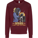 Future Spark Female Welder Welding Kids Sweatshirt Jumper Maroon