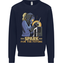 Future Spark Female Welder Welding Kids Sweatshirt Jumper Navy Blue