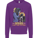 Future Spark Female Welder Welding Kids Sweatshirt Jumper Purple