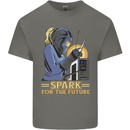 Future Spark Female Welder Welding Kids T-Shirt Childrens Charcoal