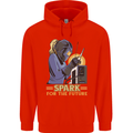 Future Spark Female Welder Welding Mens 80% Cotton Hoodie Bright Red