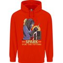 Future Spark Female Welder Welding Mens 80% Cotton Hoodie Bright Red