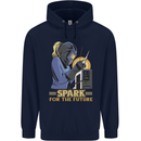 Future Spark Female Welder Welding Mens 80% Cotton Hoodie Navy Blue
