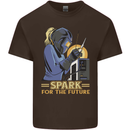 Future Spark Female Welder Welding Mens Cotton T-Shirt Tee Top Dark Chocolate