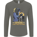 Future Spark Female Welder Welding Mens Long Sleeve T-Shirt Charcoal