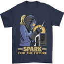 Future Spark Female Welder Welding Mens T-Shirt 100% Cotton Navy Blue