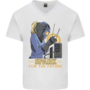 Future Spark Female Welder Welding Mens V-Neck Cotton T-Shirt White
