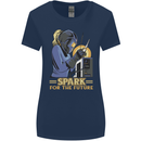 Future Spark Female Welder Welding Womens Wider Cut T-Shirt Navy Blue