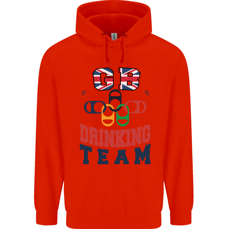 GB Drinking Team Funny Stag Do Doo Beer Childrens Kids Hoodie Bright Red