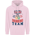 GB Drinking Team Funny Stag Do Doo Beer Childrens Kids Hoodie Light Pink