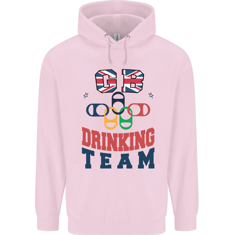 GB Drinking Team Funny Stag Do Doo Beer Childrens Kids Hoodie Light Pink