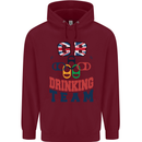 GB Drinking Team Funny Stag Do Doo Beer Childrens Kids Hoodie Maroon