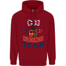 GB Drinking Team Funny Stag Do Doo Beer Childrens Kids Hoodie Red