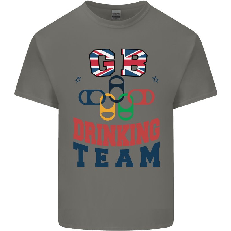 GB Drinking Team Funny Stag Do Doo Beer Kids T-Shirt Childrens Charcoal