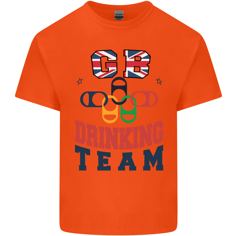 GB Drinking Team Funny Stag Do Doo Beer Kids T-Shirt Childrens Orange