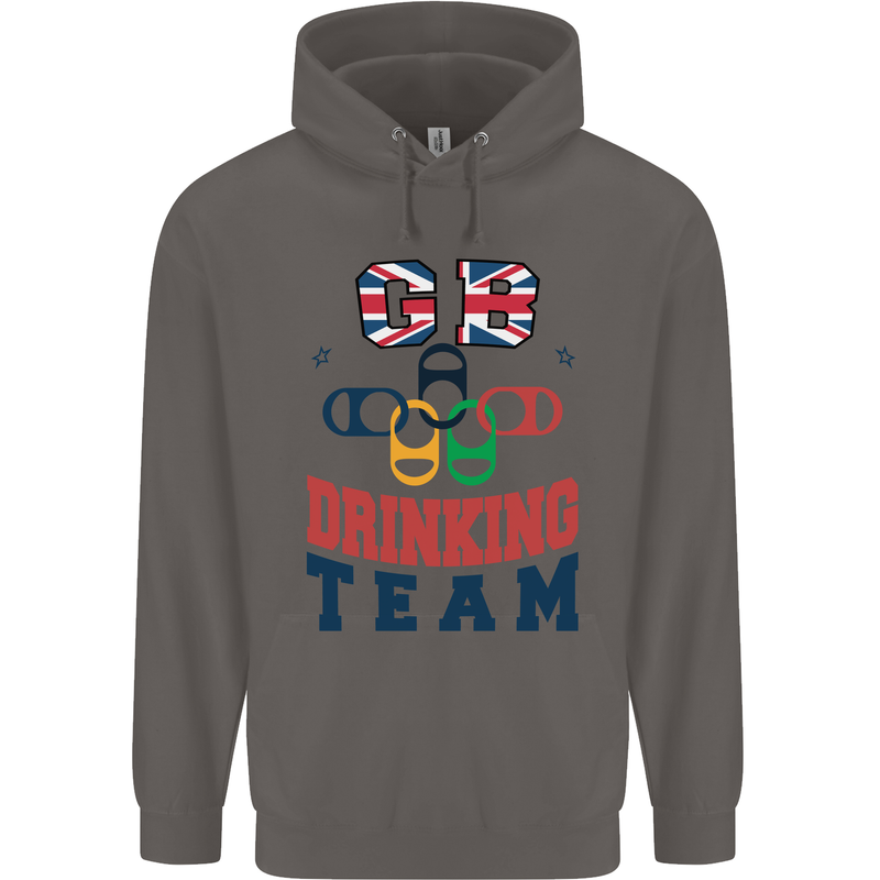 GB Drinking Team Funny Stag Do Doo Beer Mens 80% Cotton Hoodie Charcoal