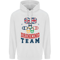 GB Drinking Team Funny Stag Do Doo Beer Mens 80% Cotton Hoodie White