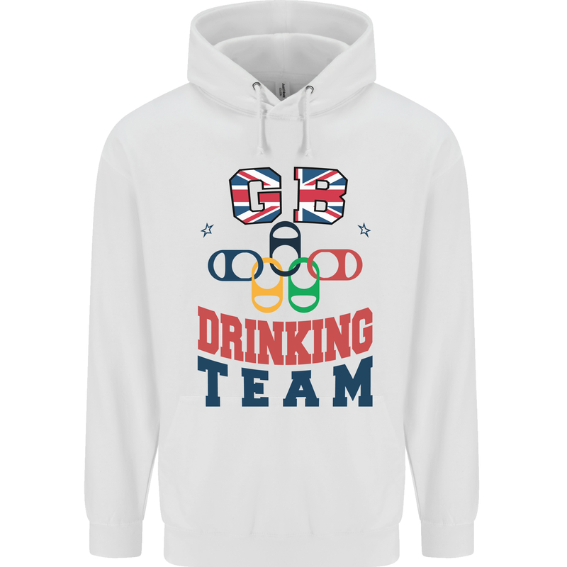 GB Drinking Team Funny Stag Do Doo Beer Mens 80% Cotton Hoodie White